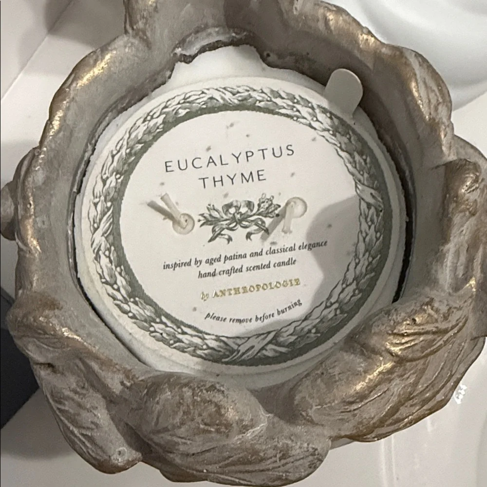 NEW NWT Anthropologie Grecian Bust Candle Eucalyptus Thyme Ceramic Huge